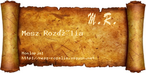 Mesz Rozália névjegykártya